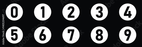 Numbers icon set 0-9