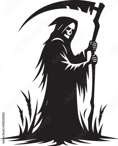 Silhouette of a grim reaper 