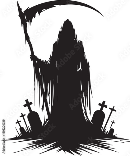 Silhouette of a grim reaper 