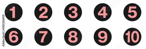 Set of numbers . Number circles set1 to 10 . Set of Round 1-10 numbers icon for education.