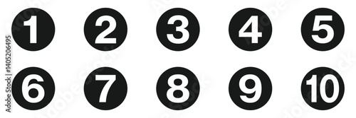 Number infographic circle from one to ten.