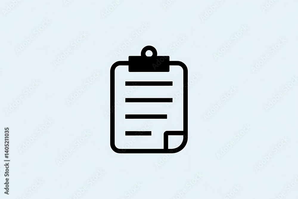 Simple Black and White Clipboard Icon Illustration Simple Black and White Clipboard Icon Illustration