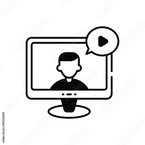Video Chat Vector icon