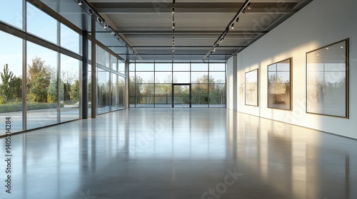 Wallpaper Mural An empty, modern showroom with high-tech features, clean lines, and ambient lighting  Torontodigital.ca