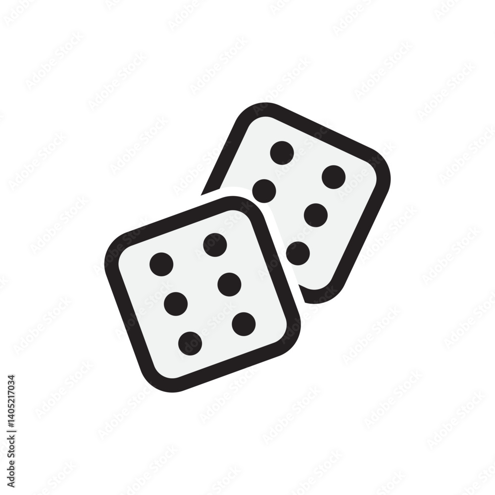 Dice icon design template isolated on white background Dice icon design template isolated on white background