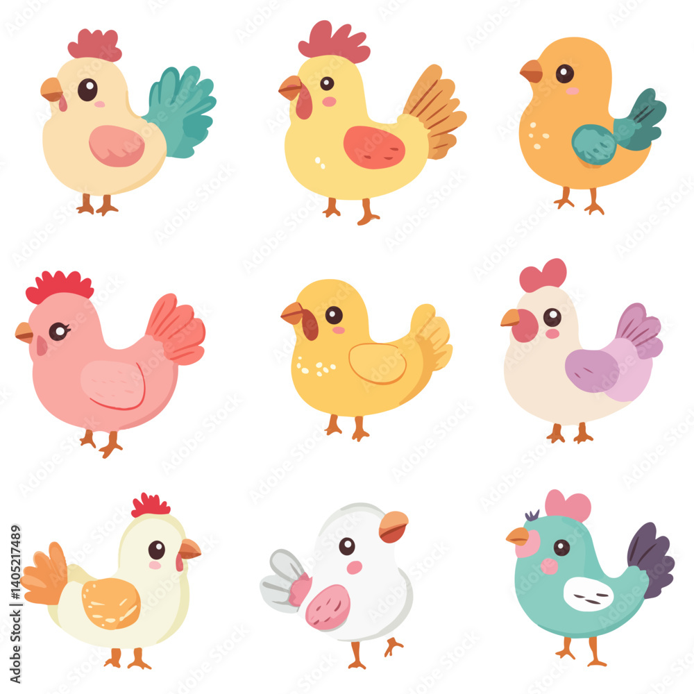 Naklejka premium chickens, animal, vector, transparent background
