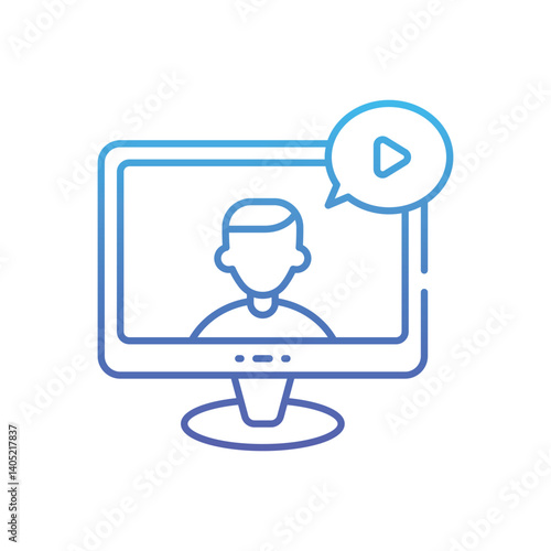 Video Chat Vector icon