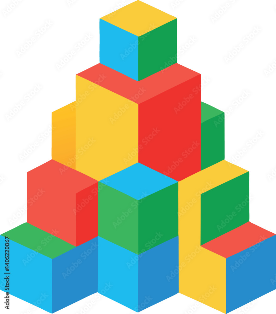 Obraz premium building blocks isolated on white