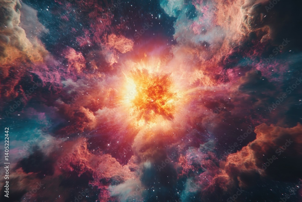 A vibrant explosion of color in the cosmos.