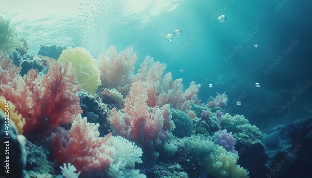 Vibrant coral reef teeming with colorful life.