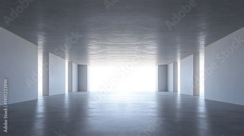Obraz na płótnie Empty modern concrete interior space with bright light. w salonie