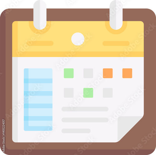 week Illustration on a white background     