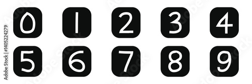 Numbers icon set 0-9