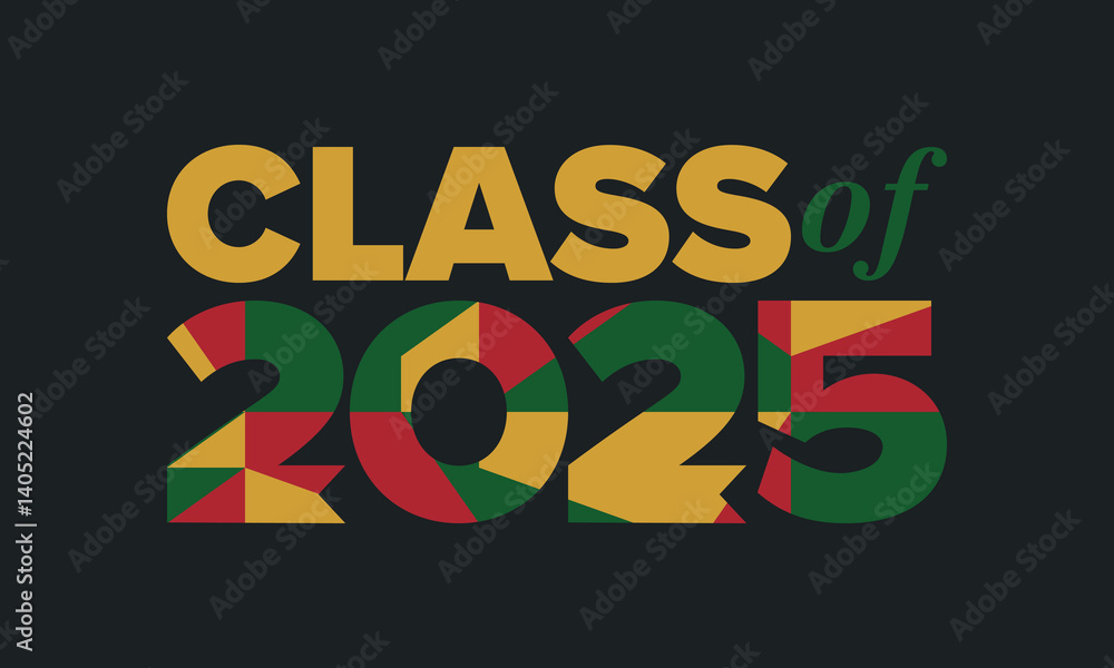 Fototapeta premium Class of 2025. Graduation congratulations. Senior. College and university students. Education concept. Poster, card, banner and background. Vector illustration