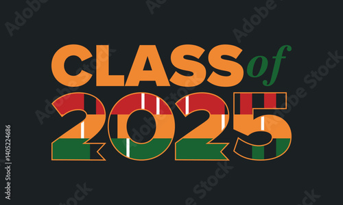 Class of 2025. Graduation congratulations. Senior. College and university students. Education concept. Poster, card, banner and background. Vector illustration