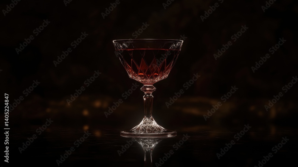 Elegant crimson cocktail in a vintage coupe glass.