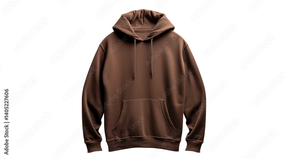 Isolated brown hoodie with front pocket on black background Isolated brown hoodie with front pocket on black background