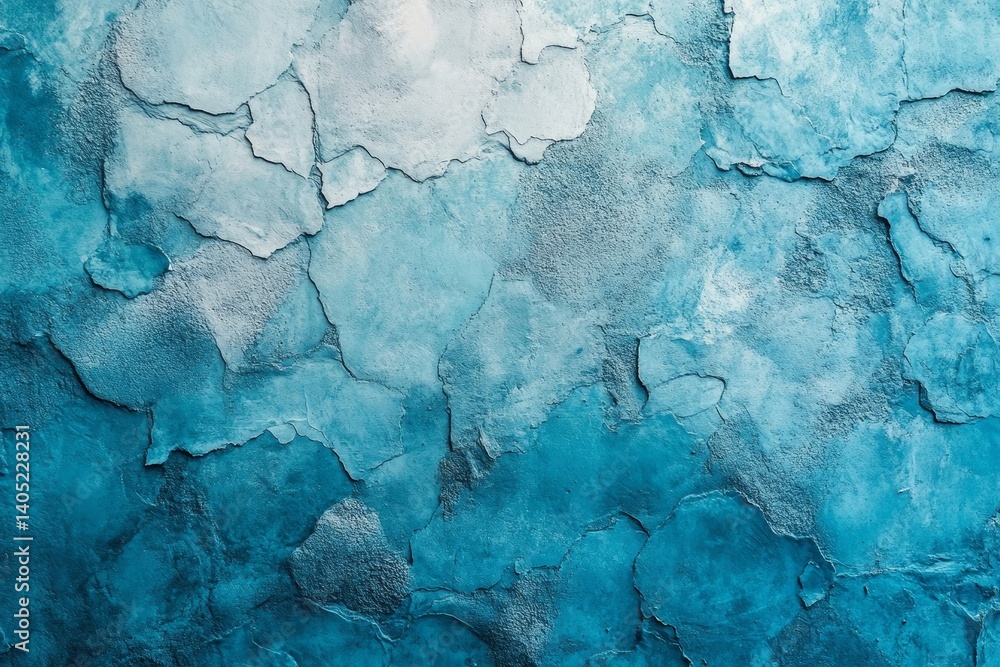 Blue concrete stone texture for background in summer wallpaper. Cement and sand wall of tone vintage. Concrete abstract wall of light cyan color