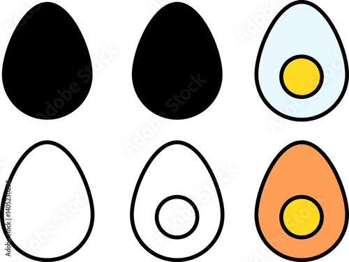 Egg icon set. Easter egg sign. collection of egg icon symbol. Chicken egg icons