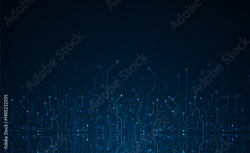 Circuit connect lines. Network technology and Connection concept. Decentralized network nodes connections