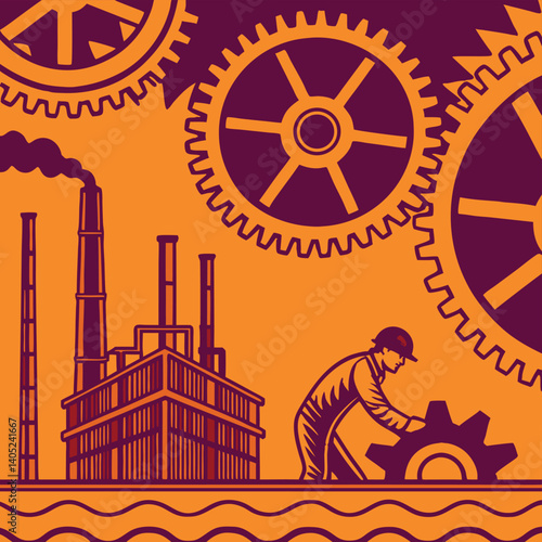 This pattern takes cues from industry and merges them into a smooth, elegant, and highly versatile seamless texture.