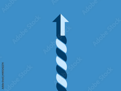 Cooperation, teamwork, arrows intertwined in unity