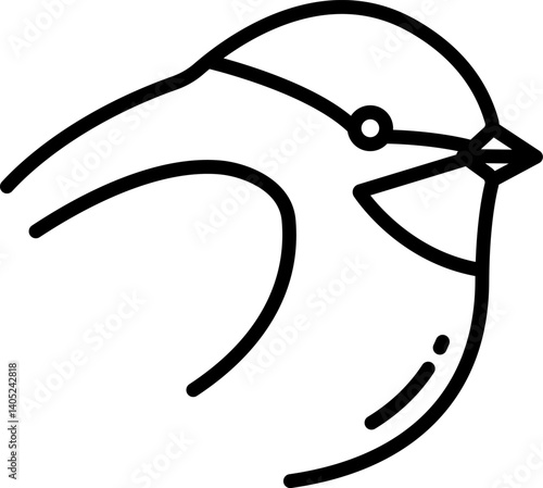 chickadee Illustration on a white background    