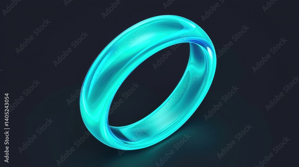 A shiny blue ring with a smooth surface.