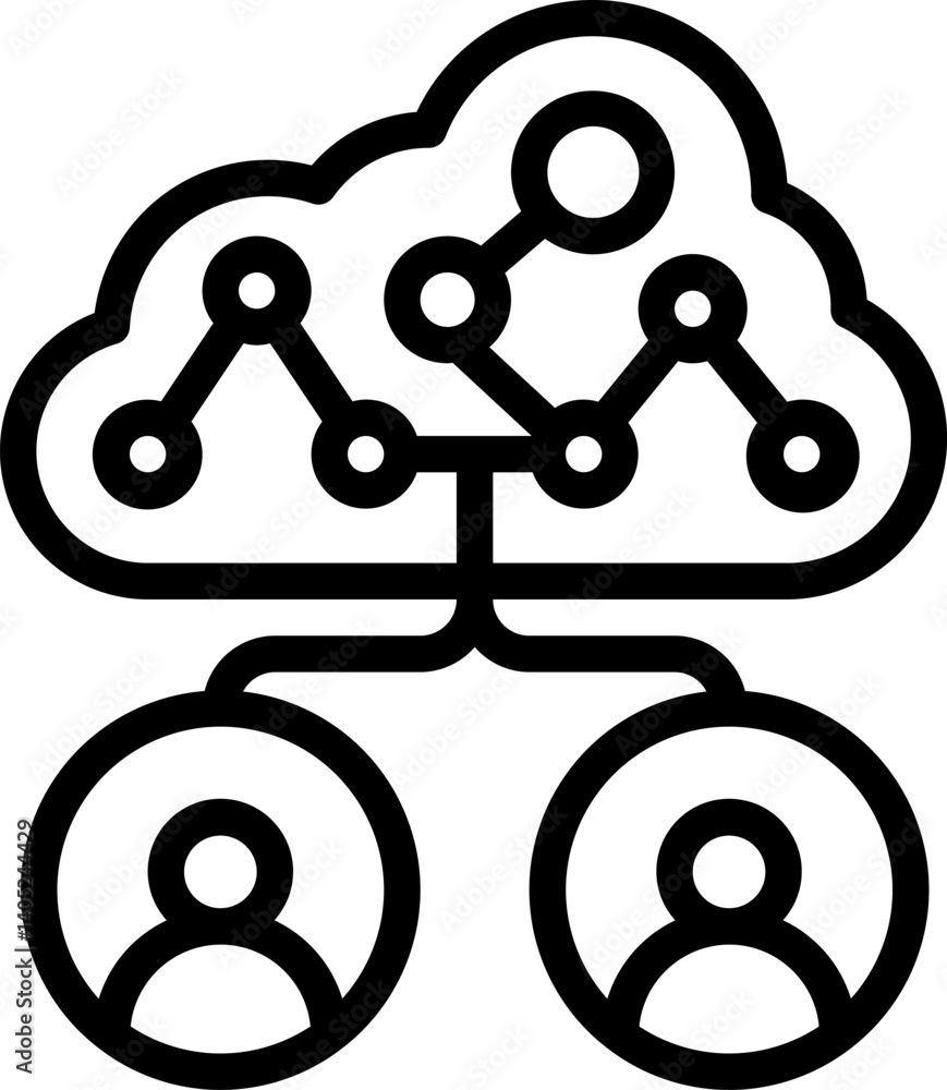 cloud Intelligence Illustration on a white background cloud Intelligence Illustration on a white background