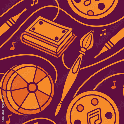 This pattern takes cues from hobbies and leisure and merges them into a smooth, elegant, and highly versatile seamless texture.