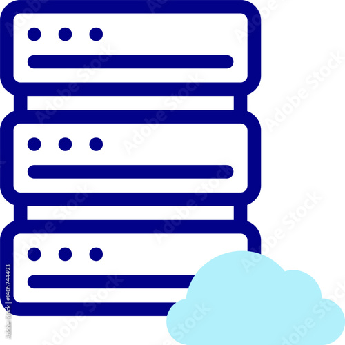 cloud server Illustration on a white background   