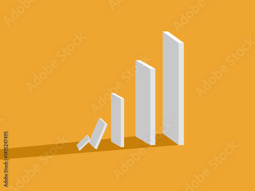Small problems cause bigger problems. Domino effect, the entire board collapses