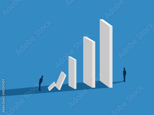 Risk management, Businessman creates domino effect