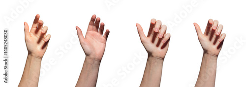 Wallpaper Mural hand reaching out, ready to grab or hold something. Palm open with fingers extended, symbolizing offering or receiving. Closeup view of a hand in a sunny setting, isolated on white background, ideal. Torontodigital.ca