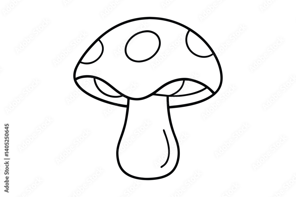 Simple Mushroom Line Drawing Minimalist Nature Illustration Simple Mushroom Line Drawing Minimalist Nature Illustration