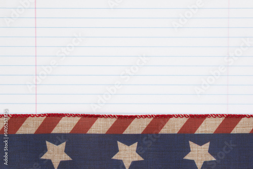 Obraz na płótnie Retro USA red, white and blue stars on lined paper American background w salonie