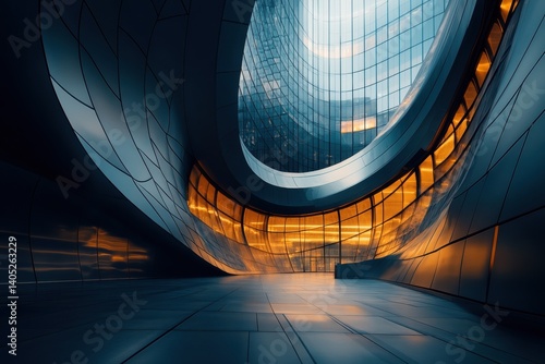 Modern architectural marvel showcasing a dynamic interior space.