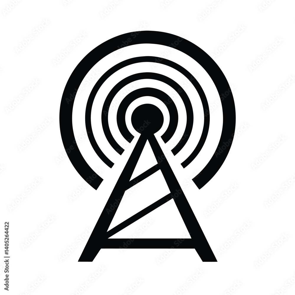 Abstract Broadcast Icon Vector on White Background