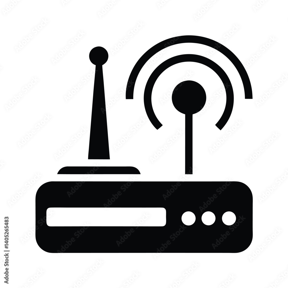Abstract Router Icon Vector on White Background Abstract Router Icon Vector on White Background