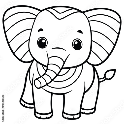 baby elephant cartoon vector