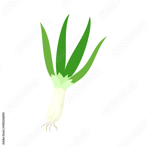 下仁田ネギ。フラットなベクターイラスト。
Shimonita welsh onion. Flat vector illustration.
