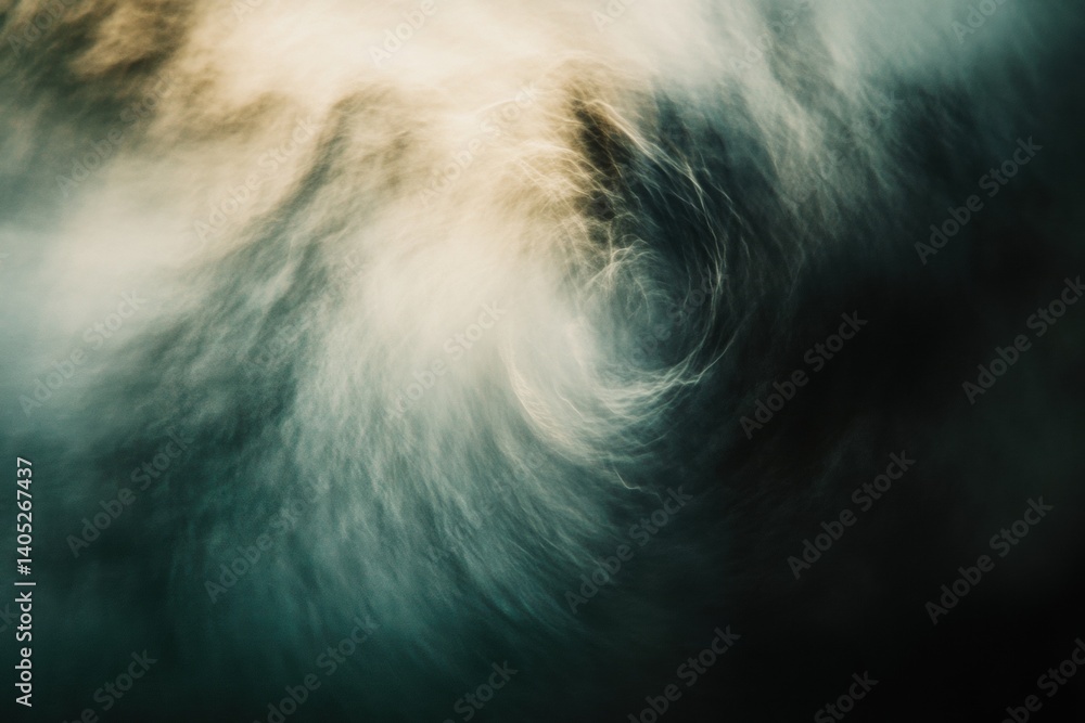 Abstract swirling cloudscapes of muted tones.