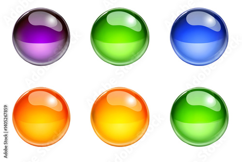Free Download 3D Rendered Set of Glossy Spheres in Various Colors on a Transparent Background - GFXLoad