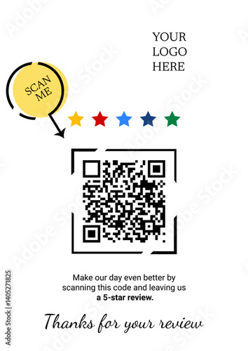 Editable Customer Feedback Card – Modern Review Request Template
