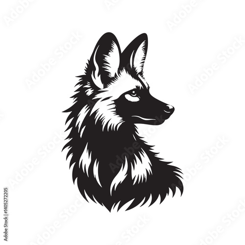 Minimalist Maned Wolf Vector Art - Maned Wolf Silhouette - Illustration of Maned Wolf - Maned wolf Design.