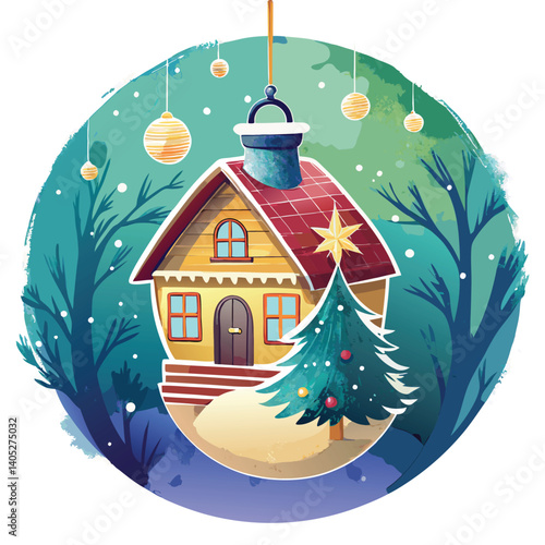christmas tree and house