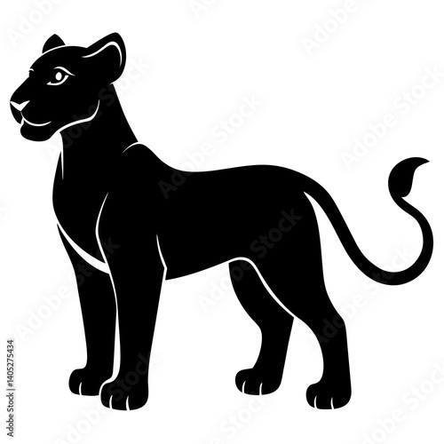 A Nala silhouette vector illustration on white background




