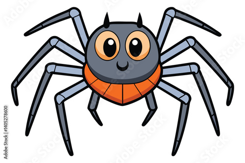 Halloween spider doodle on white background.