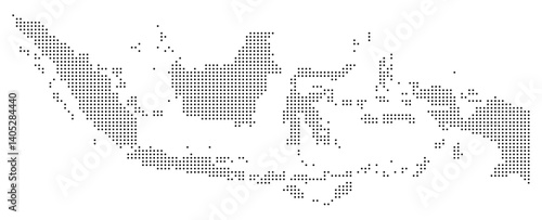 Black Dot Indonesia Map Asian Country