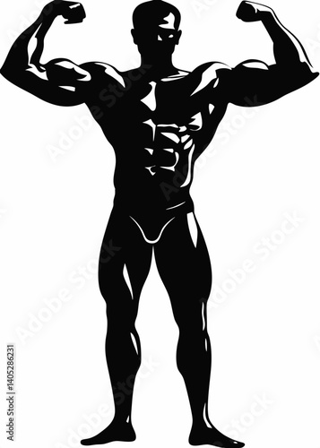 body builder man vector illustration